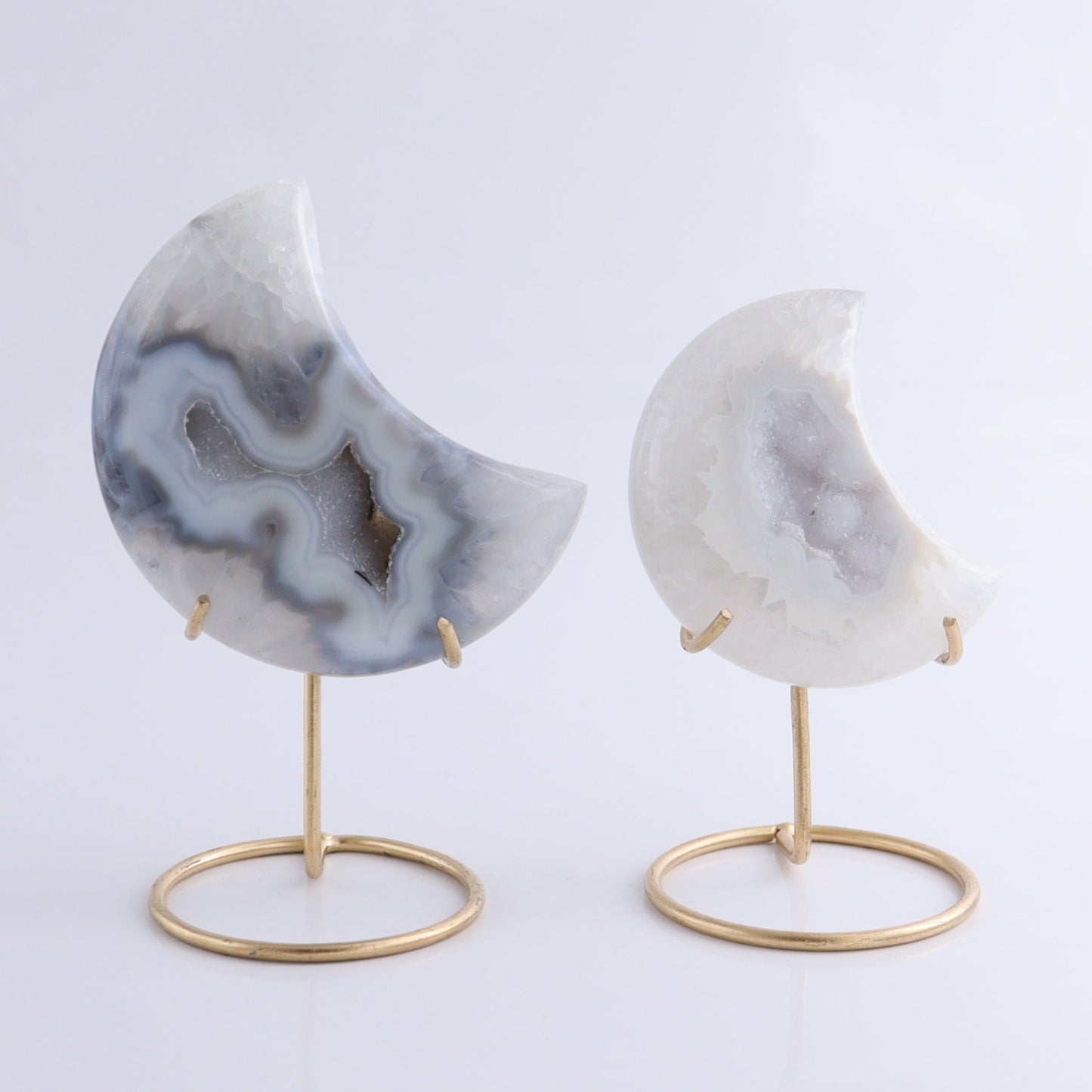 Agate Moons with Stand Set of 6 - Expert Wholesale and Supplier of Wholesale Crystals & Bulk Gemstones, ["Agate","Brazil","moons"]