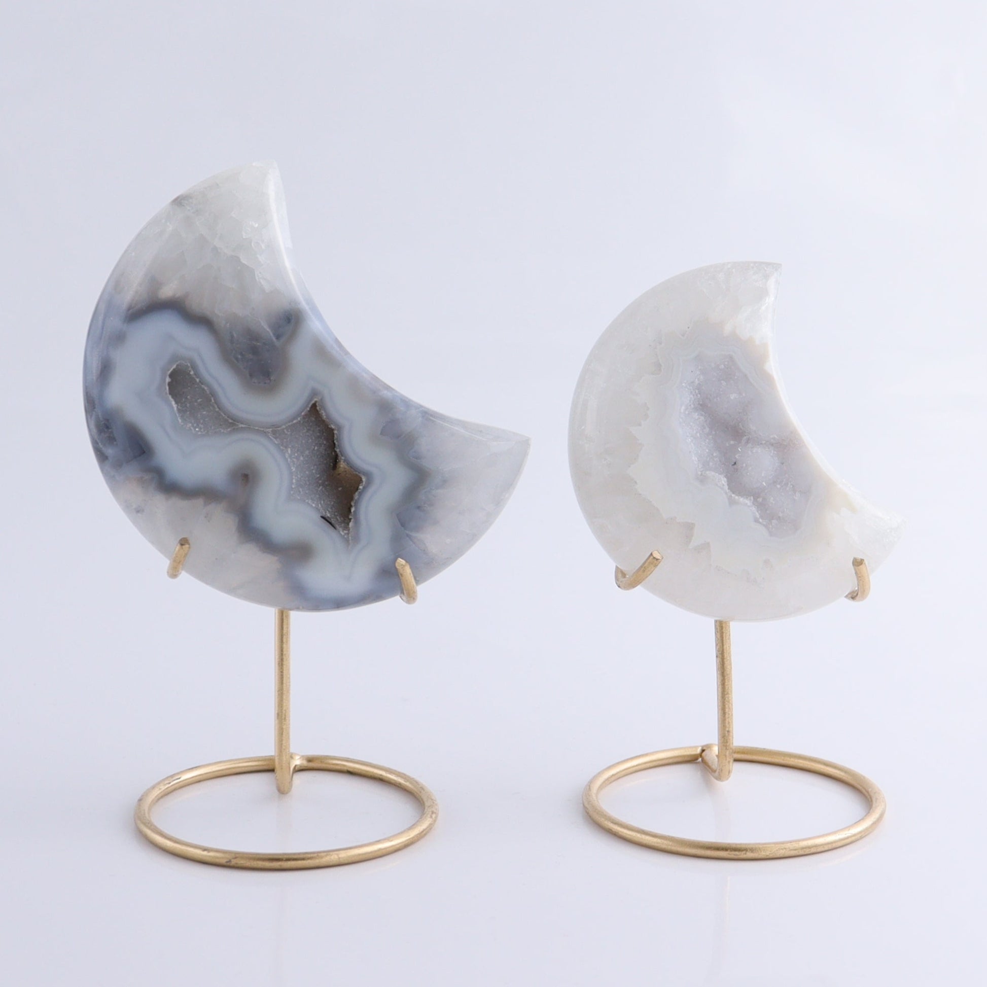 Agate Moons with Stand Set of 6 - Expert Wholesale and Supplier of Wholesale Crystals & Bulk Gemstones, ["Agate","Brazil","moons"]