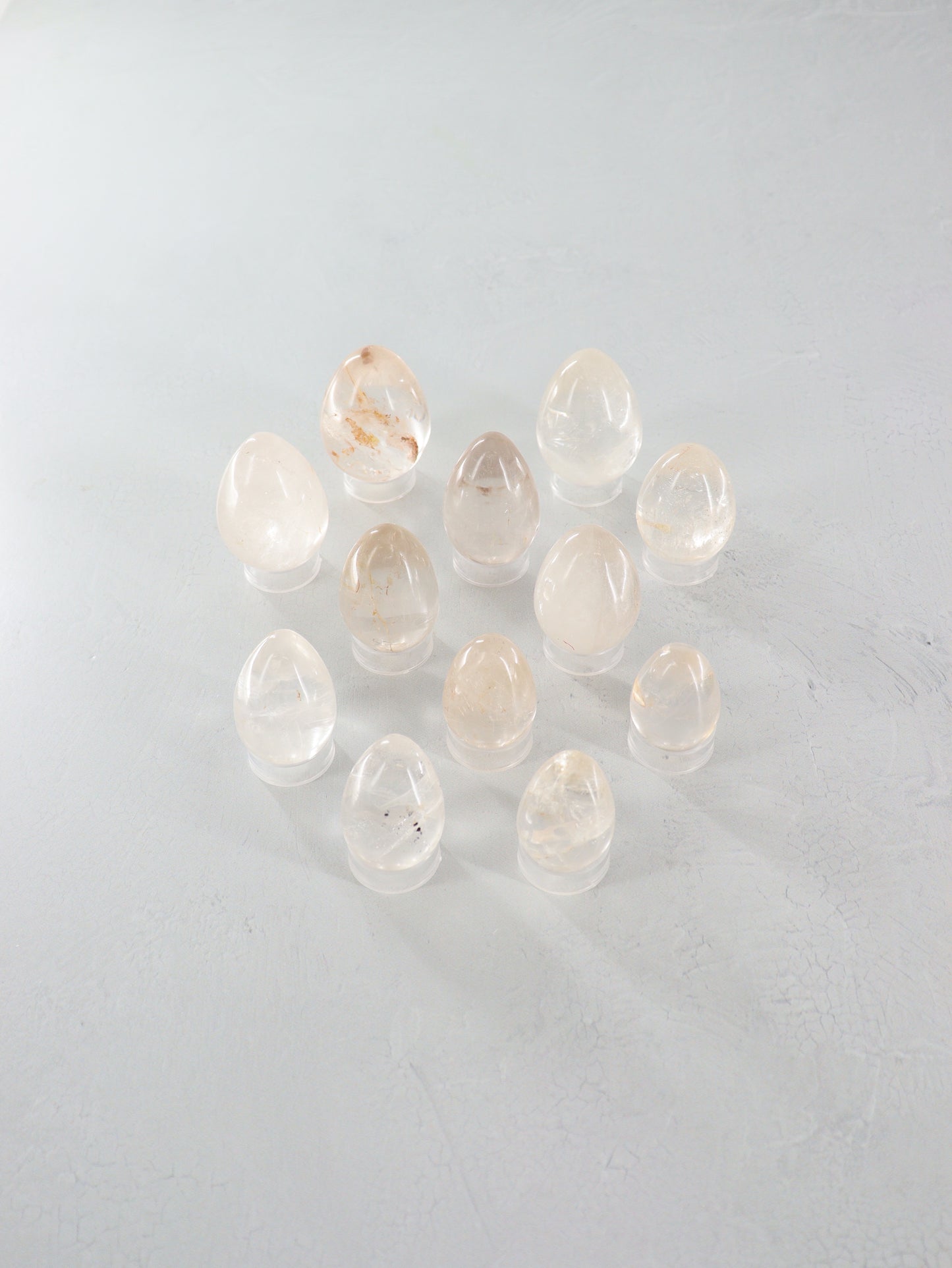 Clear Quartz Eggs Set of 12 - Expert Wholesale and Supplier of Wholesale Crystals & Bulk Gemstones, []
