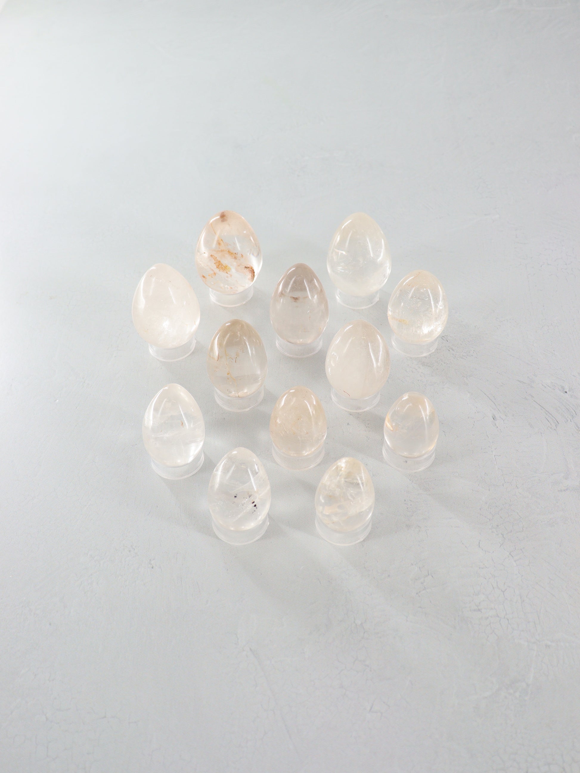 Clear Quartz Eggs Set of 12 - Expert Wholesale and Supplier of Wholesale Crystals & Bulk Gemstones, []