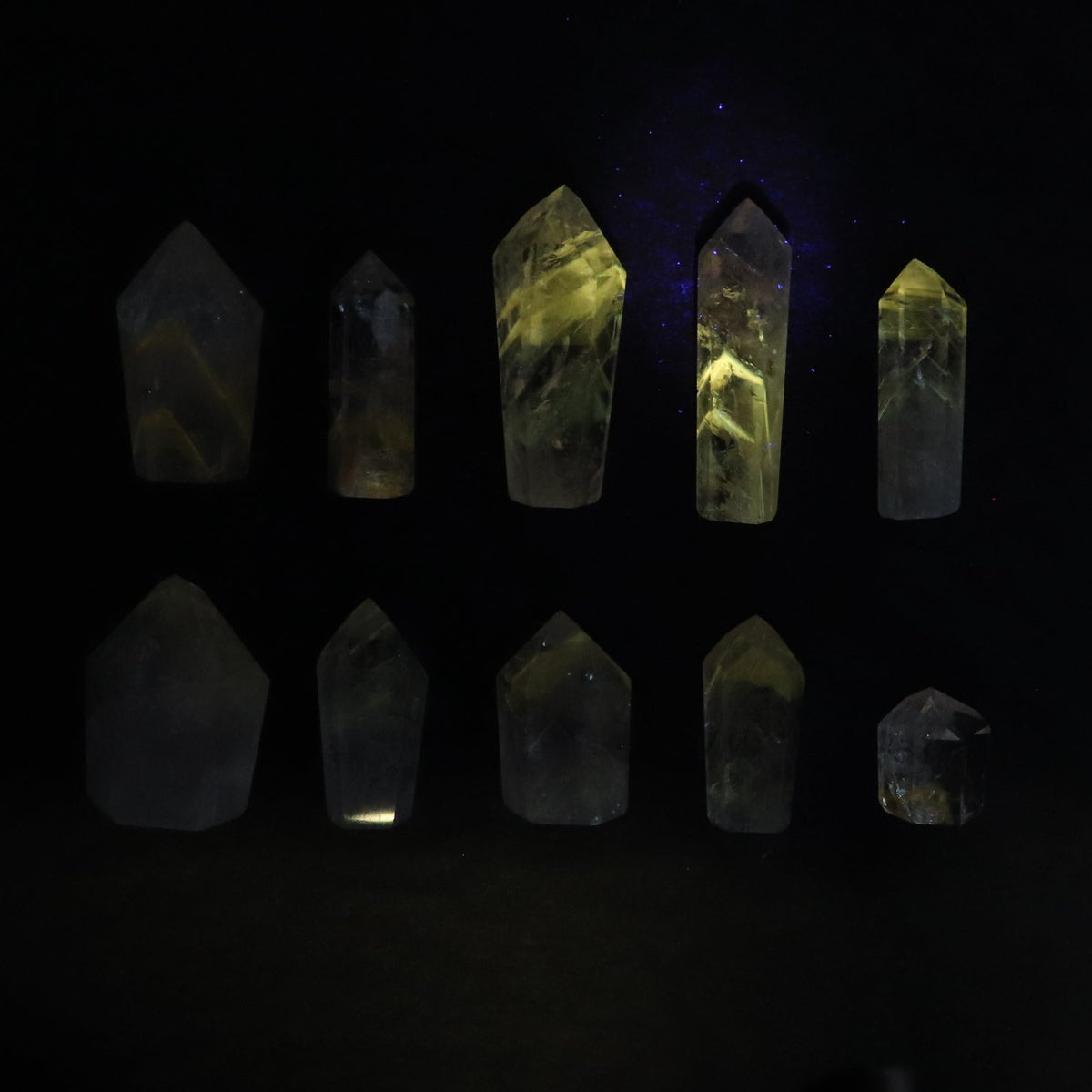 Powellite Amethyst UV Reactive Towers Set of 10