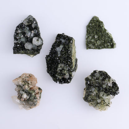 Epidote Set of 9 - Expert Wholesale and Supplier of Wholesale Crystals & Bulk Gemstones, ["epidote","flat","Flats"]
