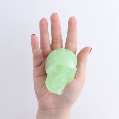 One Small Mexican Green Onyx/Calcite Skull