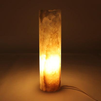 One 12" White & Honey Rough Top Onyx Lamp Blind