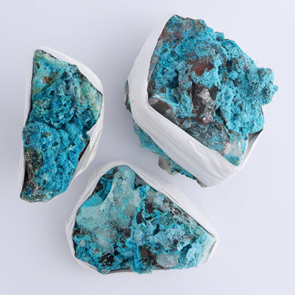 Chrysocolla with Quartz Roughs Set of 6 - Expert Wholesale and Supplier of Wholesale Crystals & Bulk Gemstones, ["Chrysocolla","Flats","Freeforms","Peru","Rough"]