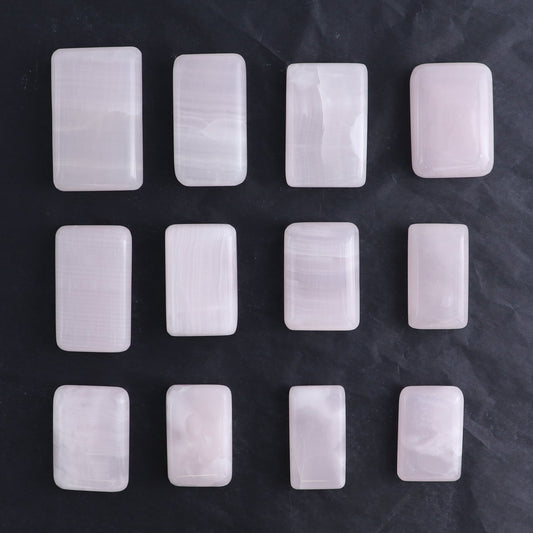 Pink Mangano Calcite Rectangles Set of 12 - Expert Wholesale and Supplier of Wholesale Crystals & Bulk Gemstones, ["Pink Calcite"]