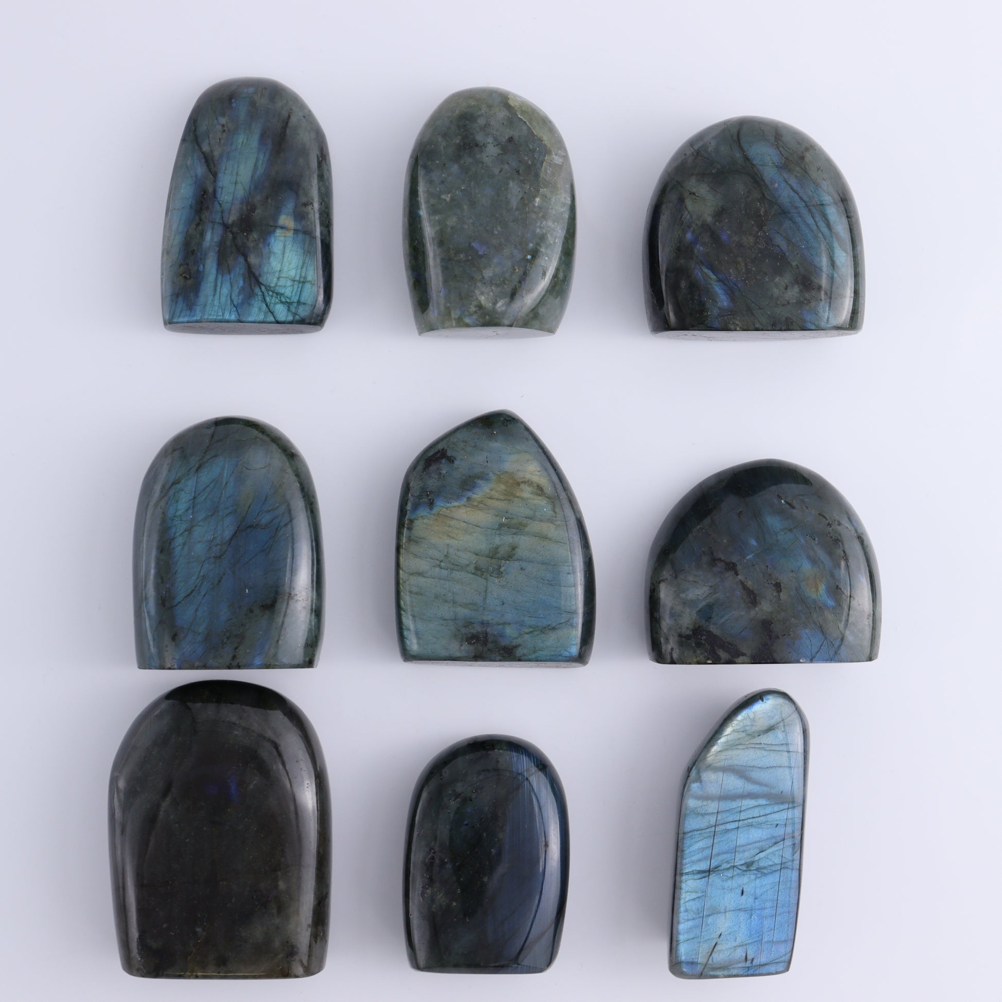 Labradorite Freeform Set of 9 - Expert Wholesale and Supplier of Wholesale Crystals & Bulk Gemstones, ["Freeforms","Labradorite","Madagascar"]