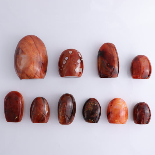 Carnelian Freeform Set of 10 - Expert Wholesale and Supplier of Wholesale Crystals & Bulk Gemstones, ["carnelian","Freeforms","Madagascar"]