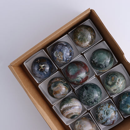 Ocean Jasper Spheres Set of 12 - Expert Wholesale and Supplier of Wholesale Crystals & Bulk Gemstones, ["jasper","Madagascar","Ocean Jasper","Spheres"]