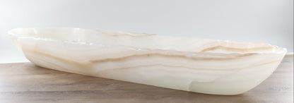 Mexican Onyx/Calcite Canoe Bowl 40"