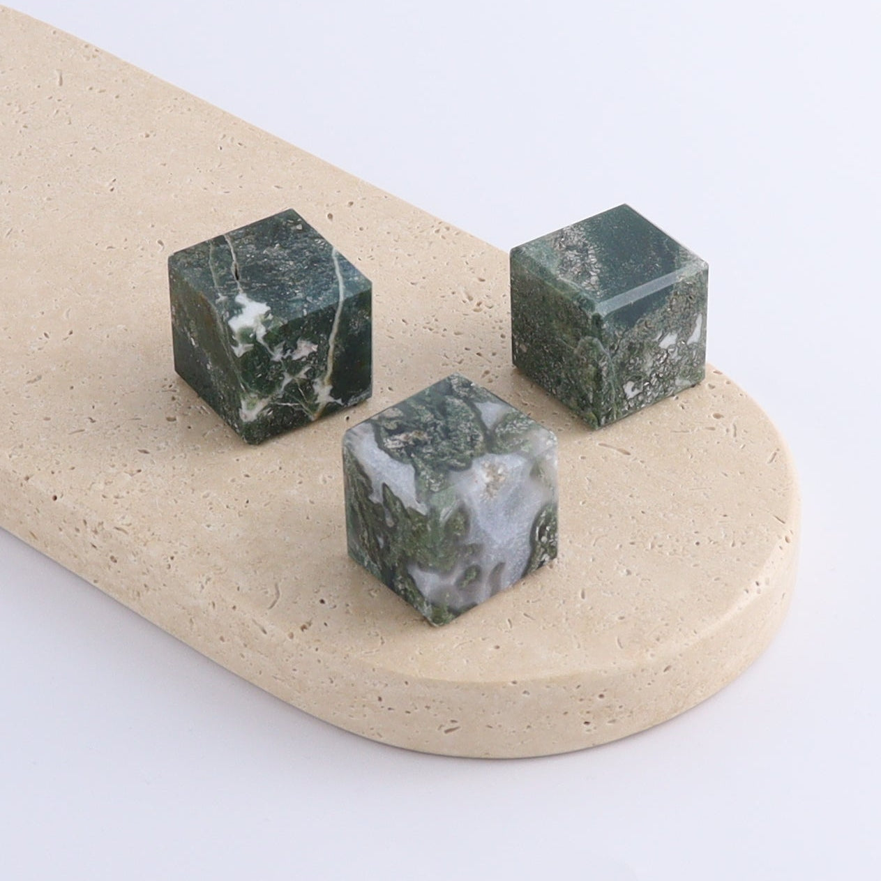 One Moss Agate Cube 3 cm - Expert Wholesale and Supplier of Wholesale Crystals & Bulk Gemstones, ["Cubes","Moss Agate"]