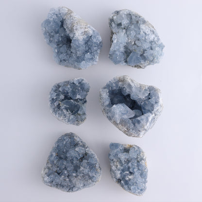 Celestite Clusters Set of 6 - Expert Wholesale and Supplier of Wholesale Crystals & Bulk Gemstones, ["Celestite","Freeform","Madagascar"]