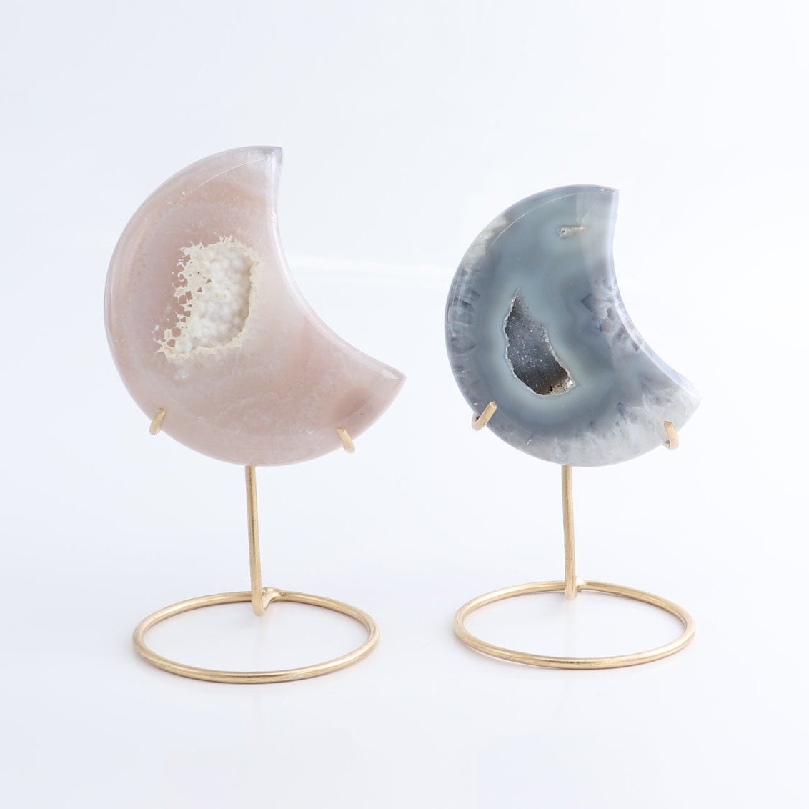 Agate Moons with Stand Set of 5 - Expert Wholesale and Supplier of Wholesale Crystals & Bulk Gemstones, ["Agate","Brazil","moons"]