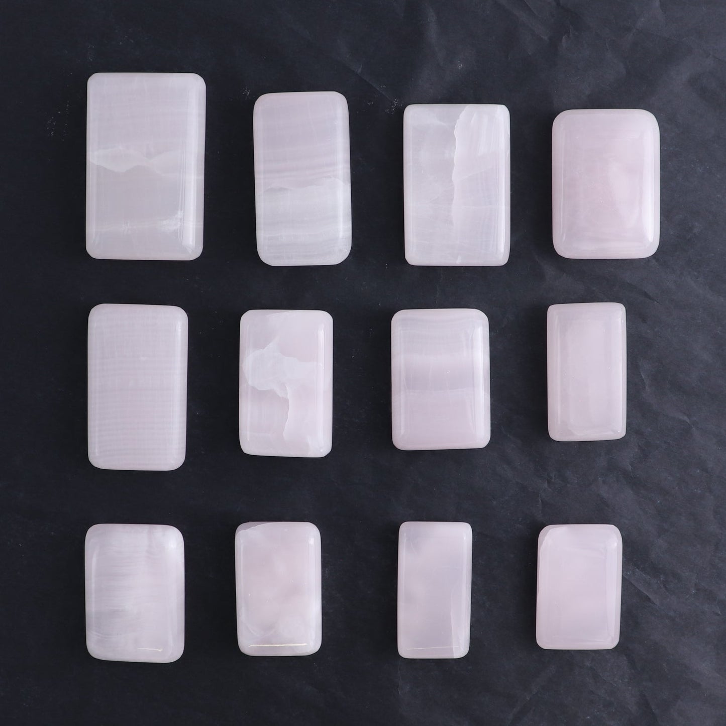 Pink Mangano Calcite Rectangles Set of 12