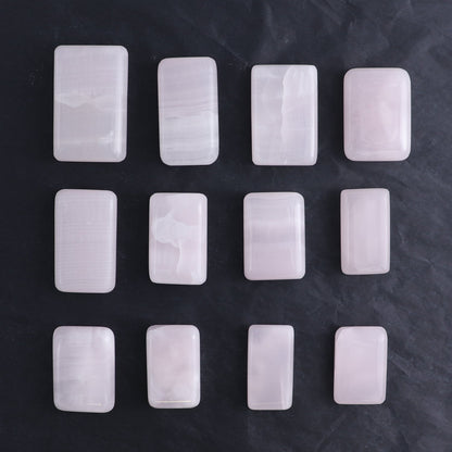 Pink Mangano Calcite Rectangles Set of 12