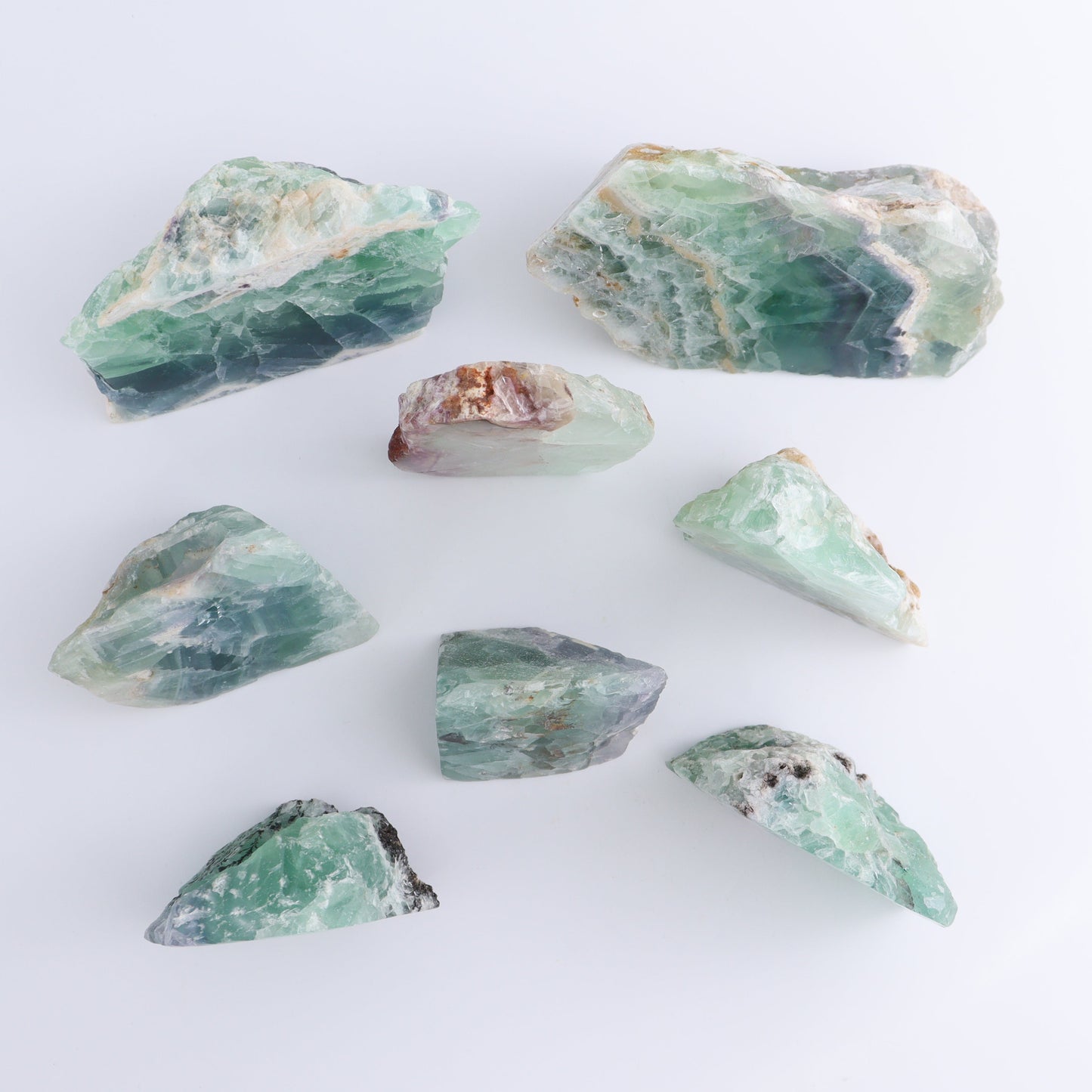Fluorite Face Polished Set of 8 - Expert Wholesale and Supplier of Wholesale Crystals & Bulk Gemstones, ["Face Polished","Fluorite","Mexico"]