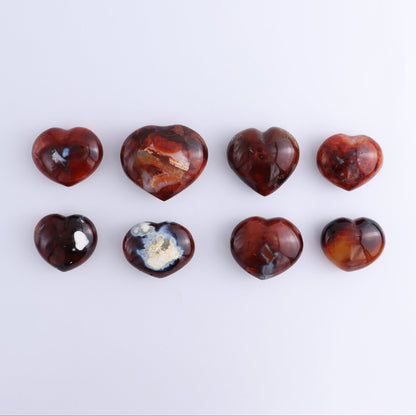 Carnelian Hearts Set of 8 - Expert Wholesale and Supplier of Wholesale Crystals & Bulk Gemstones, ["carnelian","Hearts","Madagascar"]