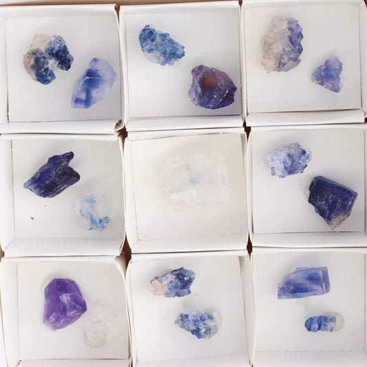 Canadian Blue Halite Rough Set of 17 - Expert Wholesale and Supplier of Wholesale Crystals & Bulk Gemstones, ["Blue Halite","Canada","Halite","Rough","Roughs"]
