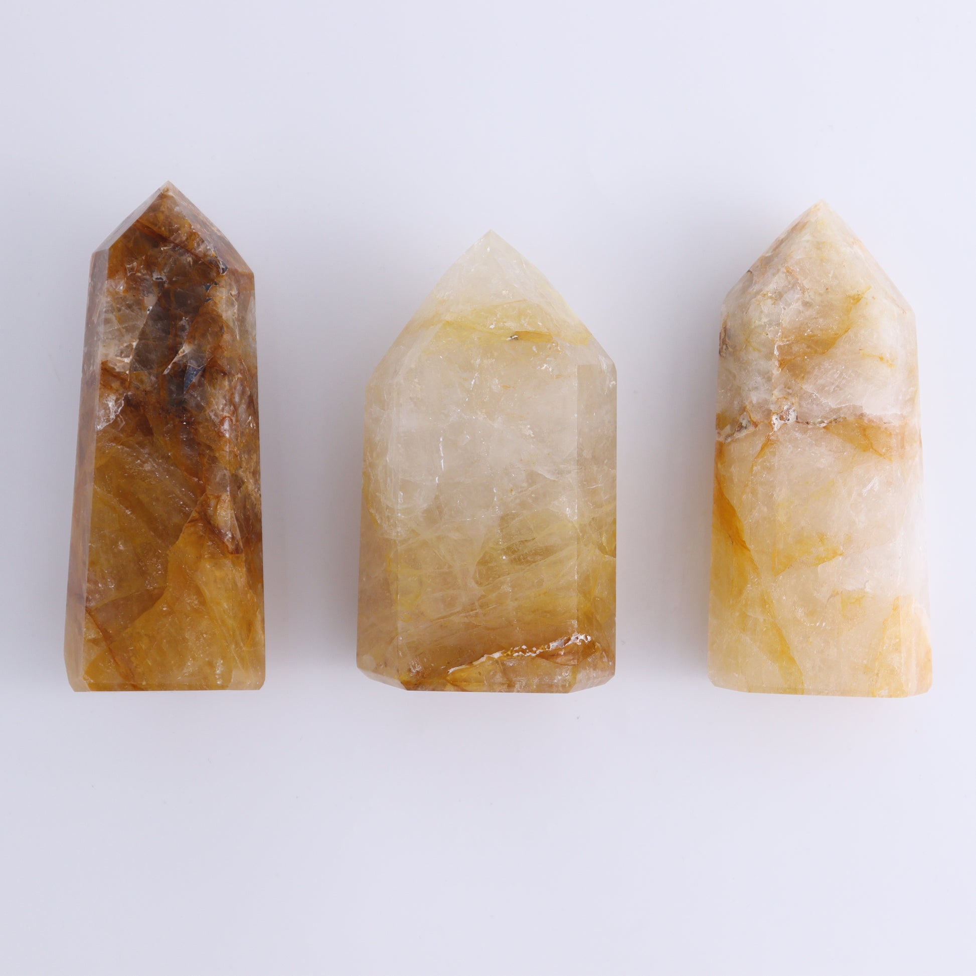 Golden Healer Towers Set of 3 - Expert Wholesale and Supplier of Wholesale Crystals & Bulk Gemstones, ["Brazil","Golden Healer","Towers"]