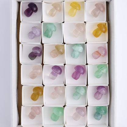 Fluorite Mushrooms Set of 24 - Expert Wholesale and Supplier of Wholesale Crystals & Bulk Gemstones, ["Fluorite","Mushrooms"]