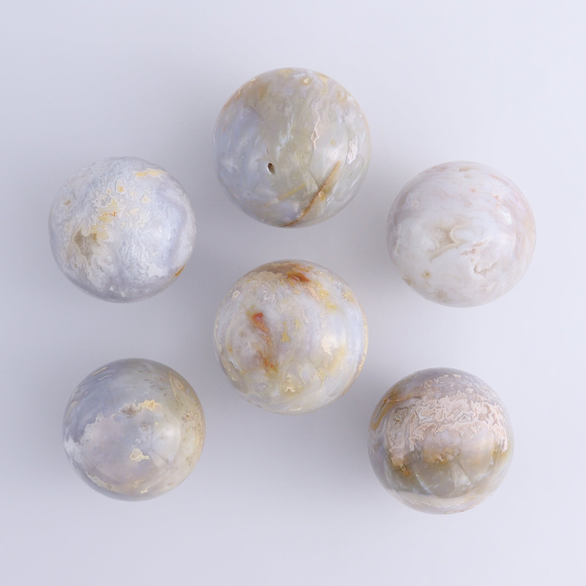 Agate Spheres Set of 6 - Expert Wholesale and Supplier of Wholesale Crystals & Bulk Gemstones, ["Agate","Madagascar","Spheres"]