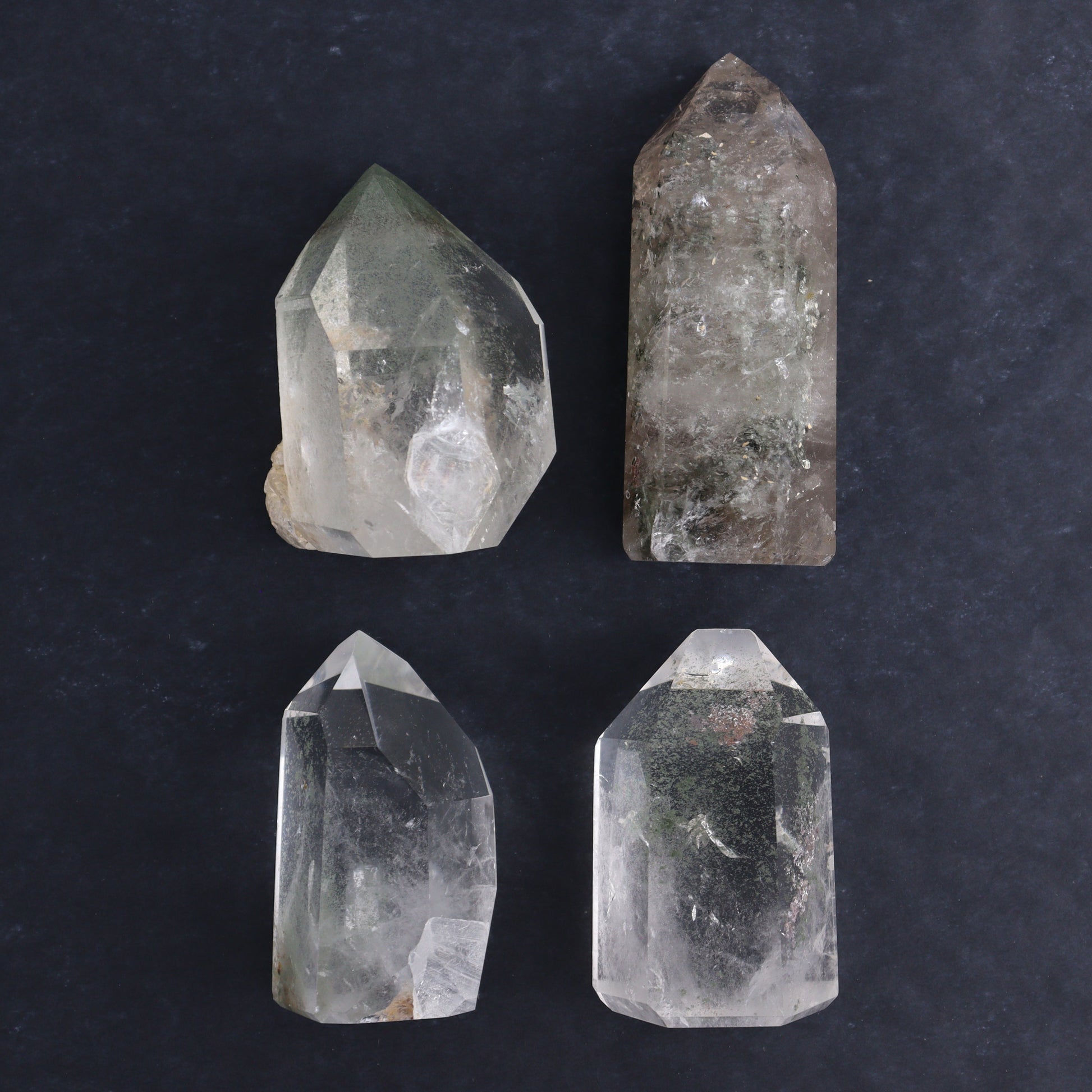 Garden Quartz Towers Set of 4 - Expert Wholesale and Supplier of Wholesale Crystals & Bulk Gemstones, ["Brazil","Garden Quartz","Quartz","Towers"]