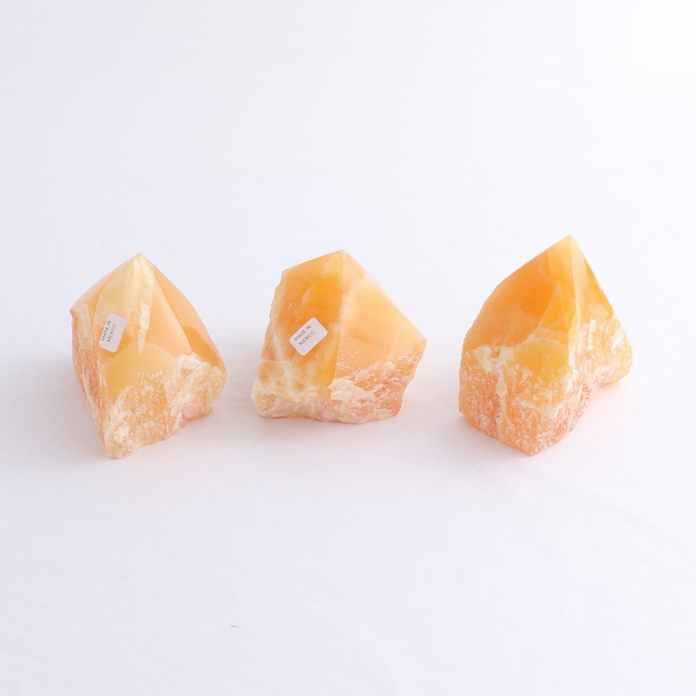 Orange Calcite Polished Tips Set of 9