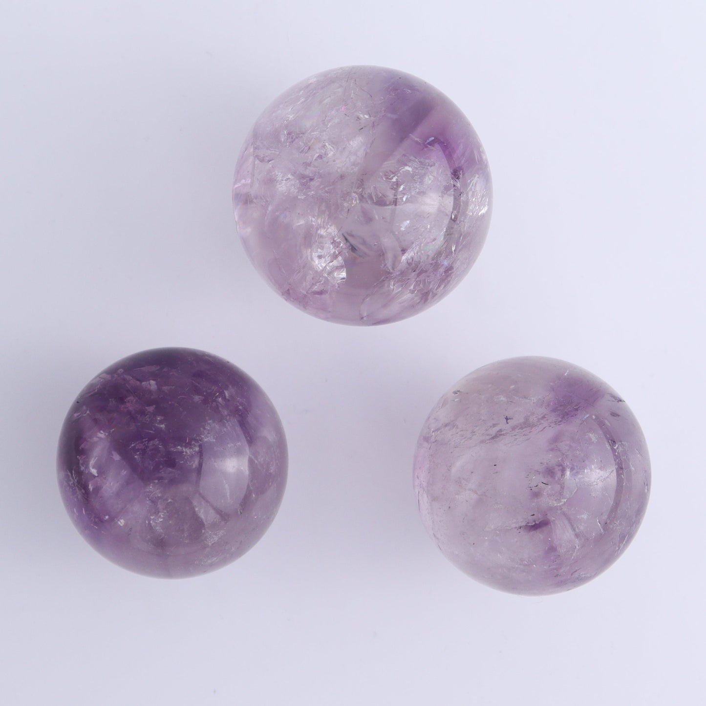 Amethyst Spheres Set of 9 - Expert Wholesale and Supplier of Wholesale Crystals & Bulk Gemstones, ["Amethyst","Brazil","Spheres"]