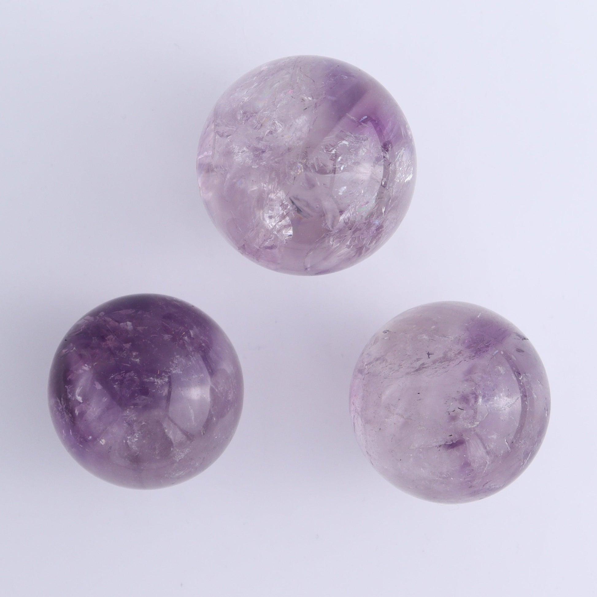 Amethyst Spheres Set of 9 - Expert Wholesale and Supplier of Wholesale Crystals & Bulk Gemstones, ["Amethyst","Brazil","Spheres"]