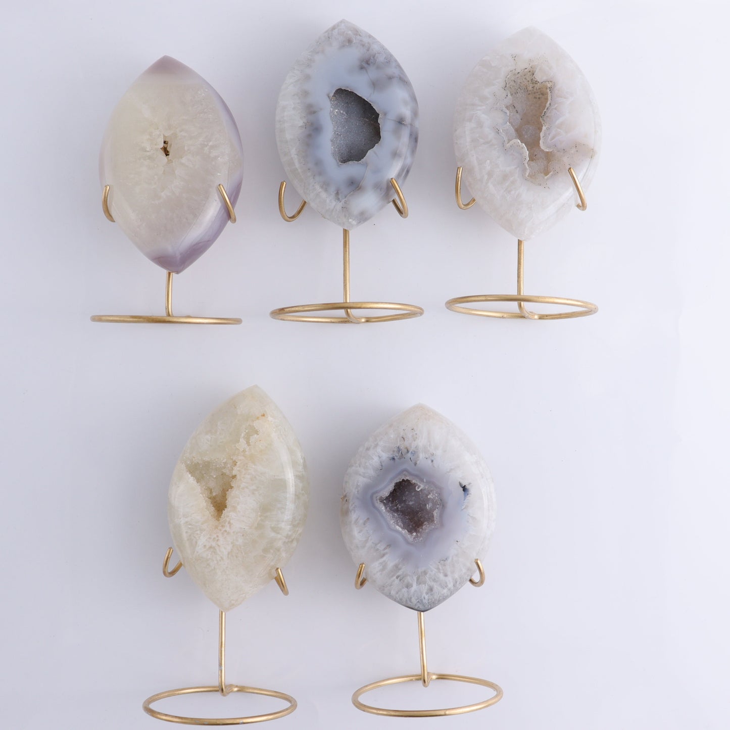 Agate With Stands Set of 5 - Expert Wholesale and Supplier of Wholesale Crystals & Bulk Gemstones, ["Agate","Eyes"]