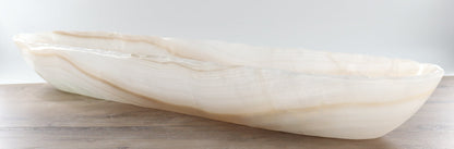 Mexican Onyx/Calcite Canoe Bowl 40"