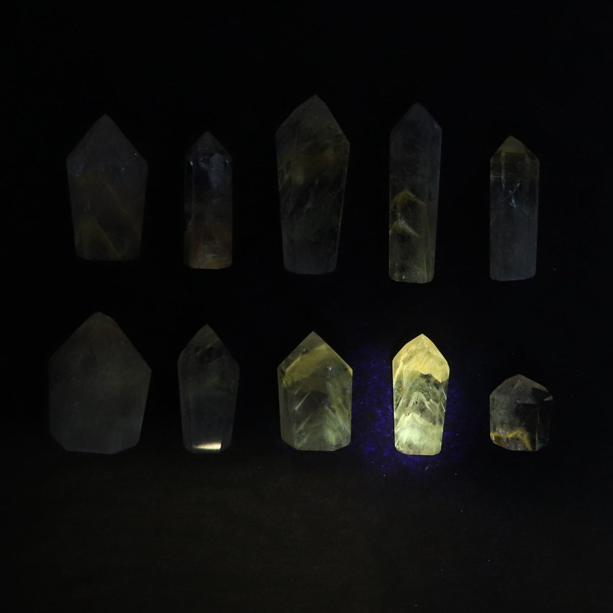 Powellite Amethyst UV Reactive Towers Set of 10
