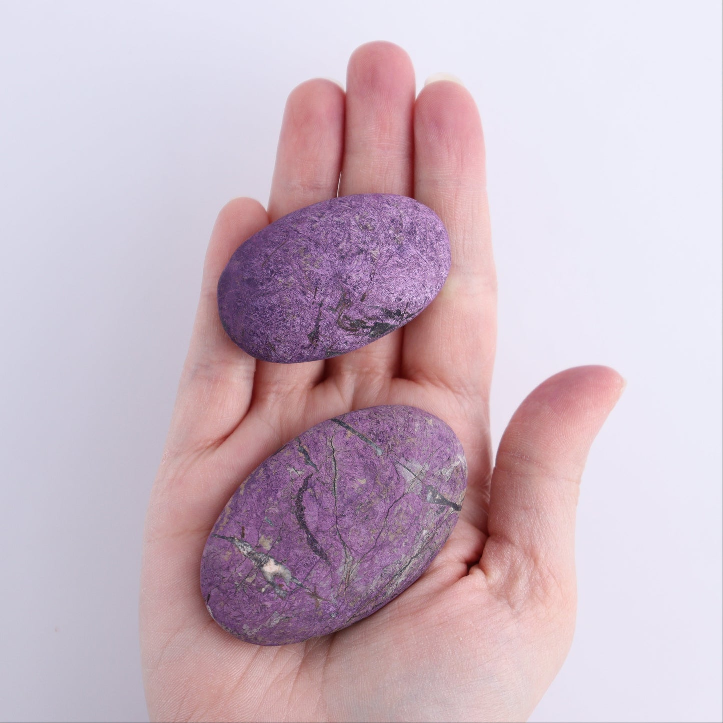 Purpurite Velvet Palm Stones Set of 9