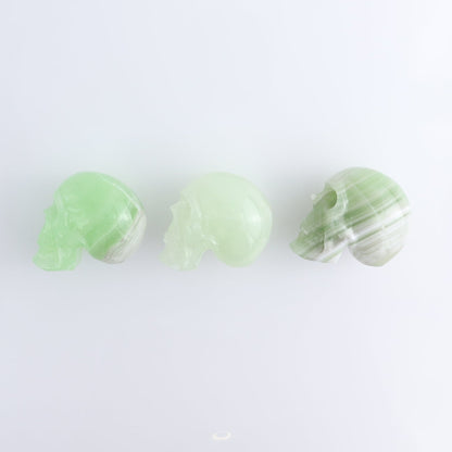 One Small Mexican Green Onyx/Calcite Skull