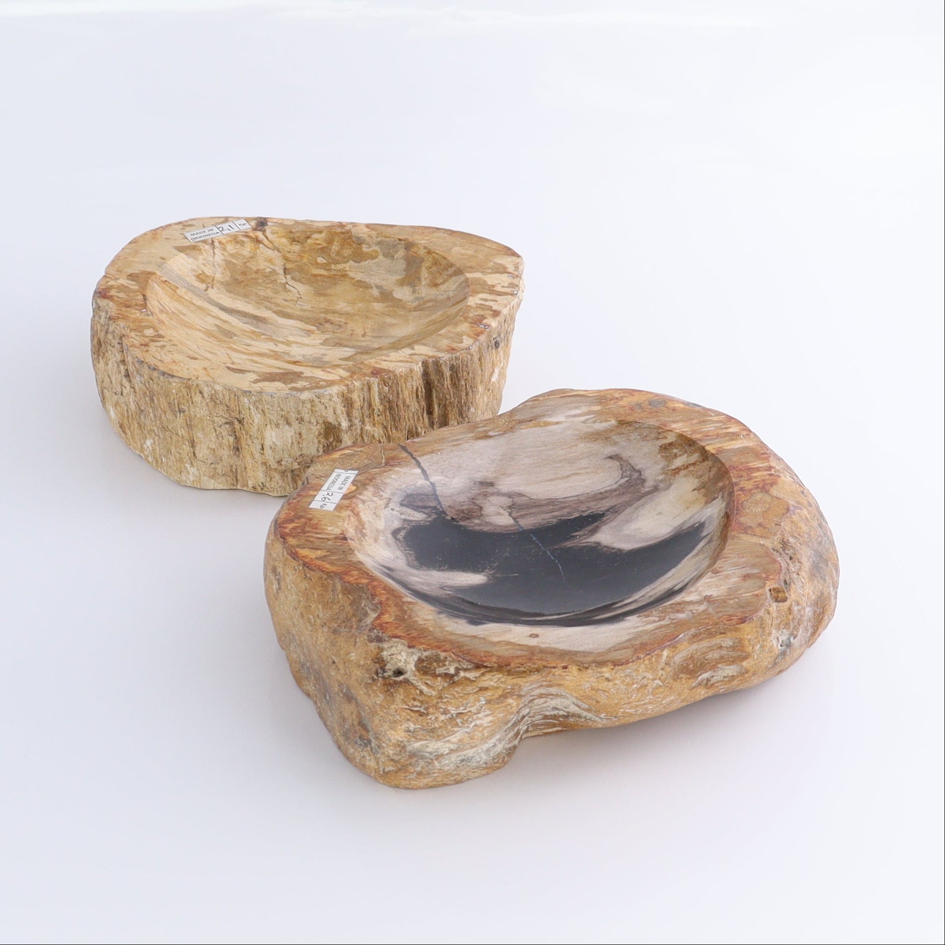 Petrified Wood Bowls Set of 2 - Expert Wholesale and Supplier of Wholesale Crystals & Bulk Gemstones, ["Bowls","Indonesia","Petrified Wood"]