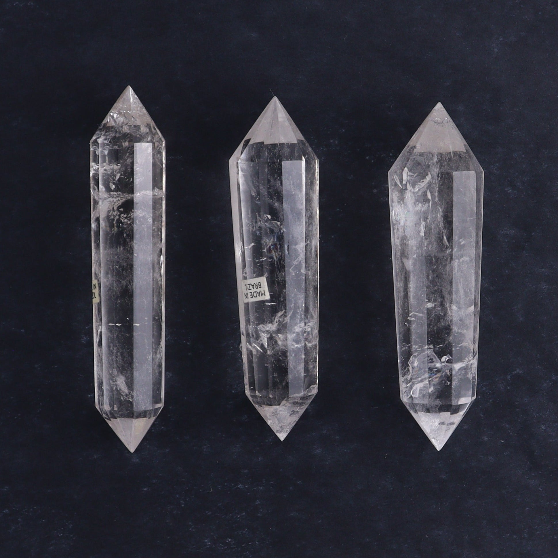 Quartz Faceted Double Points Set of 12 - Expert Wholesale and Supplier of Wholesale Crystals & Bulk Gemstones, ["Brazil","Clear Quartz","close_50","Mixed Carvings","Quartz"]