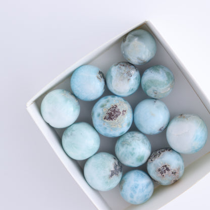 Larimar Spheres Set of 13 - Expert Wholesale and Supplier of Wholesale Crystals & Bulk Gemstones, ["Larimar","Spheres"]
