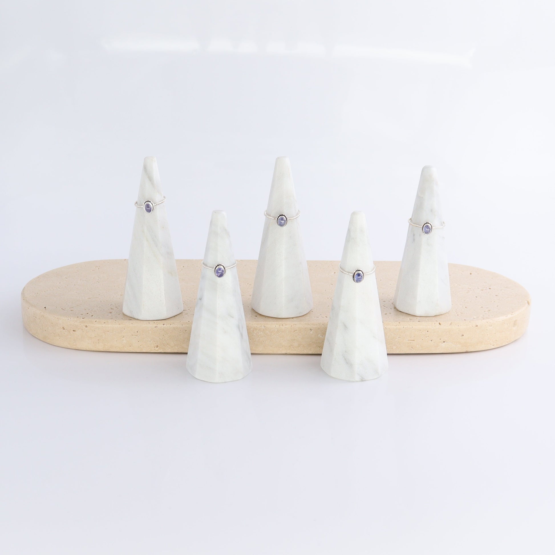 Tanzinite Rings Set of 5 (Ring Holders Not Included) - Expert Wholesale and Supplier of Wholesale Crystals & Bulk Gemstones, ["Ring","rings","sterling silver","Tanzinite"]