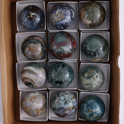 Ocean Jasper Spheres Set of 12 - Expert Wholesale and Supplier of Wholesale Crystals & Bulk Gemstones, ["jasper","Madagascar","Ocean Jasper","Spheres"]