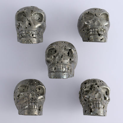 Pyrite Skulls Set of 5 - Expert Wholesale and Supplier of Wholesale Crystals & Bulk Gemstones, ["Hearts","Peru","Pyrite"]