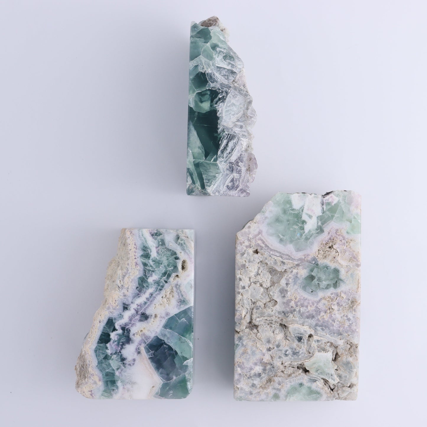 Fluorite Face Polished Set of 3 - Expert Wholesale and Supplier of Wholesale Crystals & Bulk Gemstones, ["Face Polished","Fluorite","Mexico"]