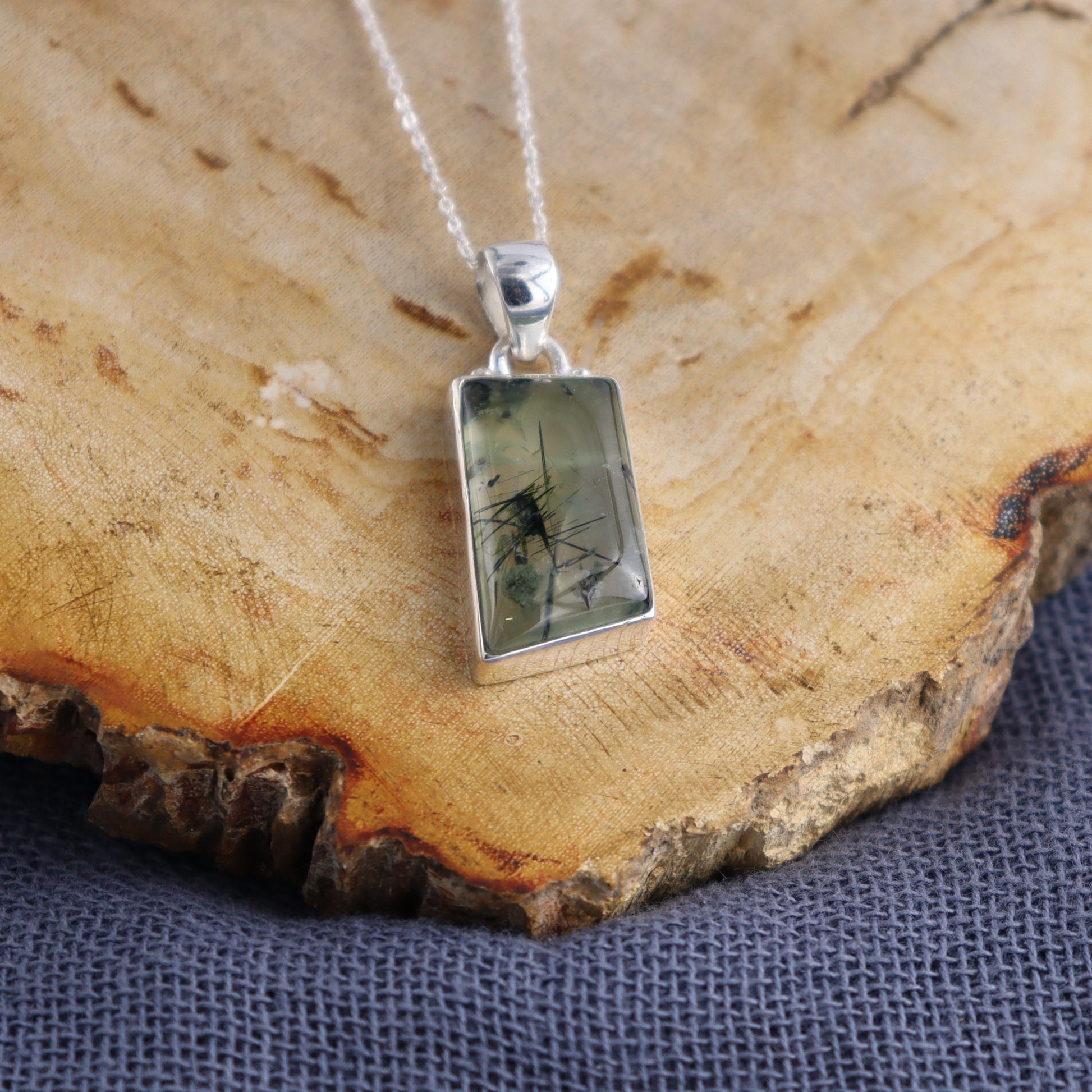 One Prehnite Sterling Silver Pendant (chain not included) - Expert Wholesale and Supplier of Wholesale Crystals & Bulk Gemstones, ["Pendant","Prehnite","sterling silver"]
