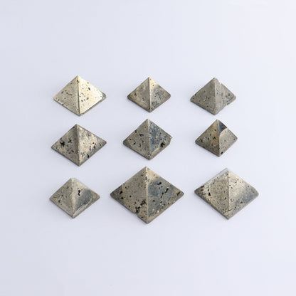 Pyrite Pyramids Set of 9 - Expert Wholesale and Supplier of Wholesale Crystals & Bulk Gemstones, ["Pyramids","Pyrite"]