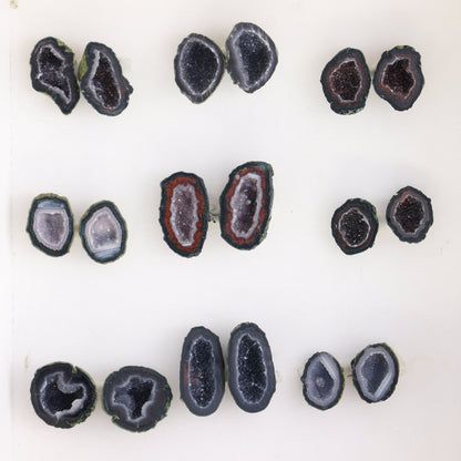 Tabasco Geodes 9 Pairs - Expert Wholesale and Supplier of Wholesale Crystals & Bulk Gemstones, ["Geodes","Tabasco Geode"]