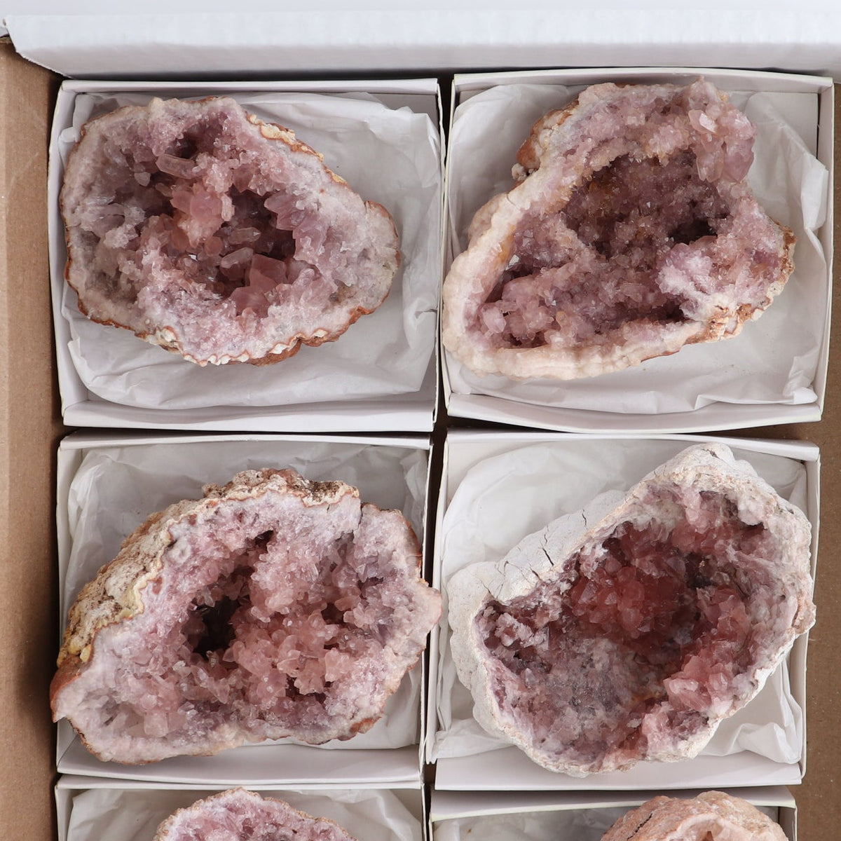 Pink Amethyst Geodes Set of 6