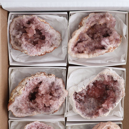 Pink Amethyst Geodes Set of 6