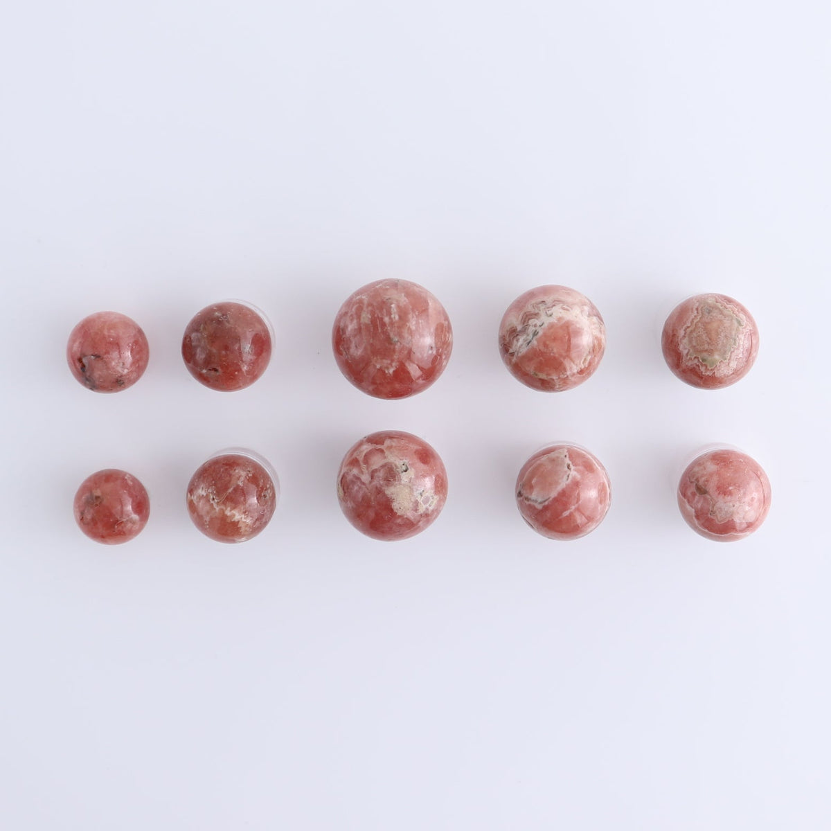 Rhodochrosite Spheres Set of 10