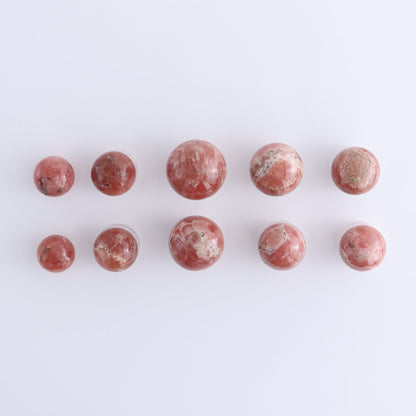 Rhodochrosite Spheres Set of 10