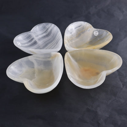 Onyx Heart Bowls Set of 4 - Expert Wholesale and Supplier of Wholesale Crystals & Bulk Gemstones, ["Bowls","Hearts","Mexico","onyx"]