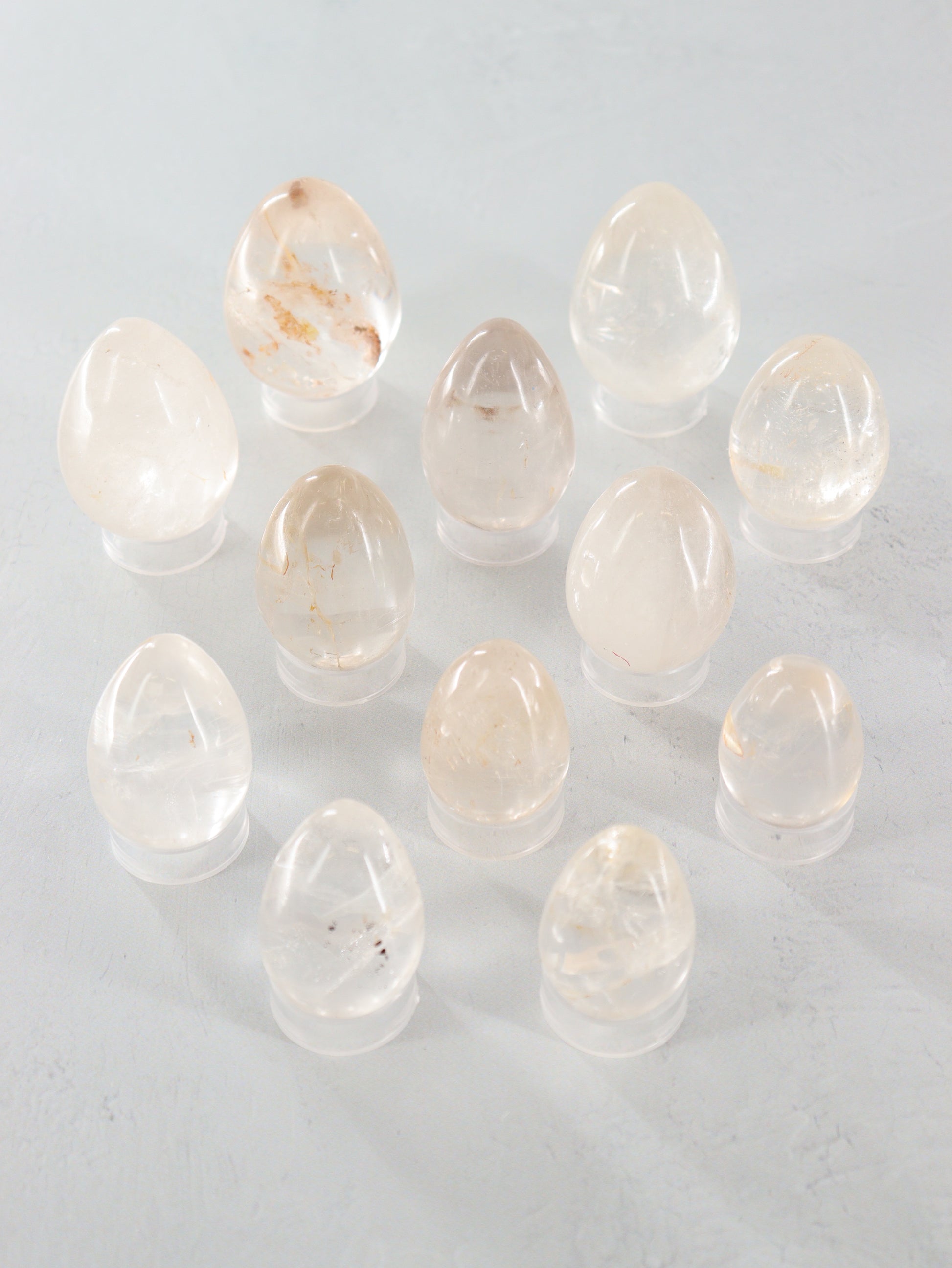 Clear Quartz Eggs Set of 12 - Expert Wholesale and Supplier of Wholesale Crystals & Bulk Gemstones, []
